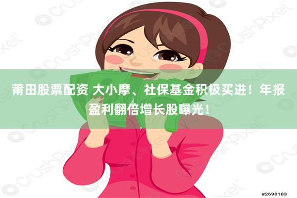 莆田股票配资 大小摩、社保基金积极买进！年报盈利翻倍增长股曝光！