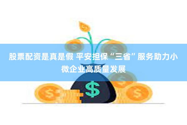 股票配资是真是假 平安担保“三省”服务助力小微企业高质量发展