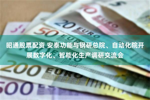 昭通股票配资 安泰功能与钢研总院、自动化院开展数字化、智能化生产调研交流会