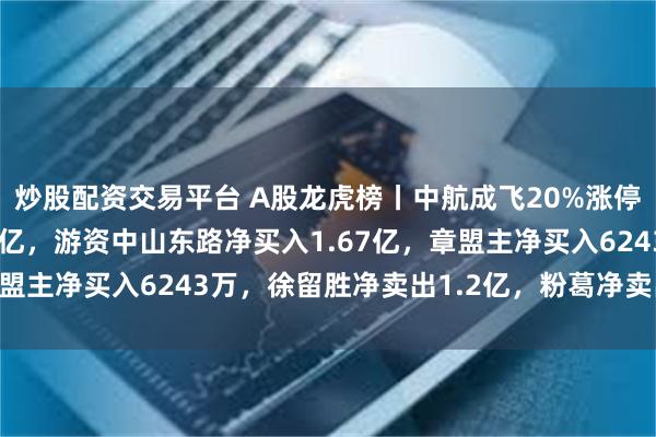 炒股配资交易平台 A股龙虎榜丨中航成飞20%涨停，一机构净卖出2.13亿，游资中山东路净买入1.67亿，章盟主净买入6243万，徐留胜净卖出1.2亿，粉葛净卖出9489万